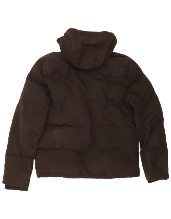 Giacca imbottita con cappuccio da uomo SUPERDRY UK 36 piccola poliestere nero