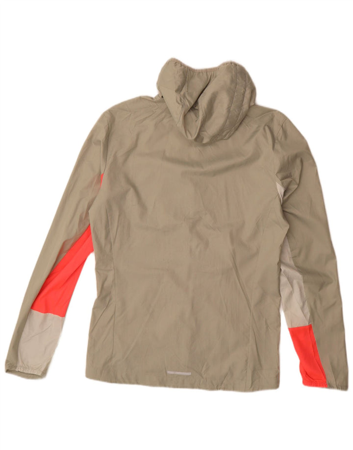 Giacca antipioggia da uomo ADIDAS con cappuccio UK 36 Small Beige Colourblock Poliestere
