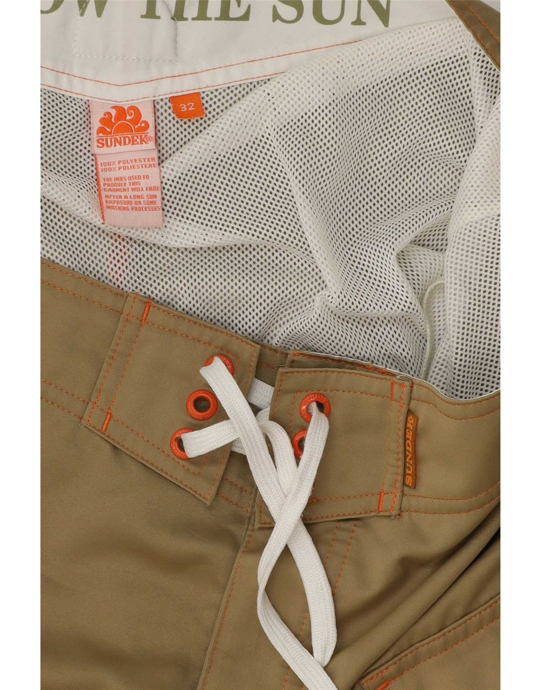 Pantaloncini da bagno grafici da uomo Sundek Poliestere beige medio