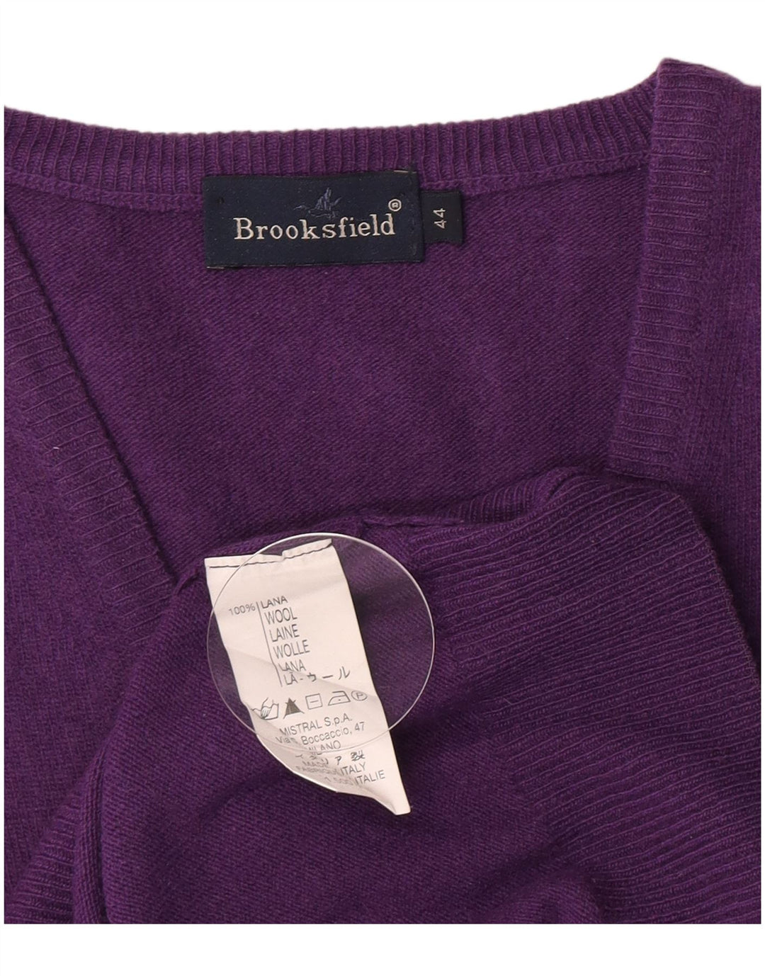 Maglione da donna con scollo a V Brooksfield IT 44 Lana viola medio