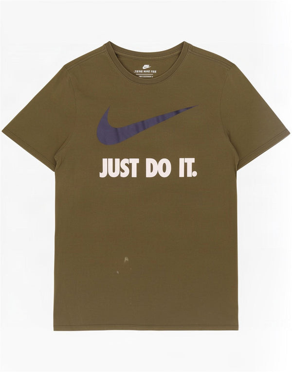 Nike Mens Athletic Cut Graphic T-Shirt Top Large Khaki Cotton