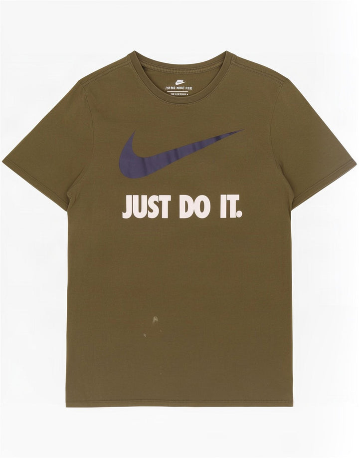 Nike Mens Athletic Cut Graphic T-Shirt Top Large Khaki Cotton