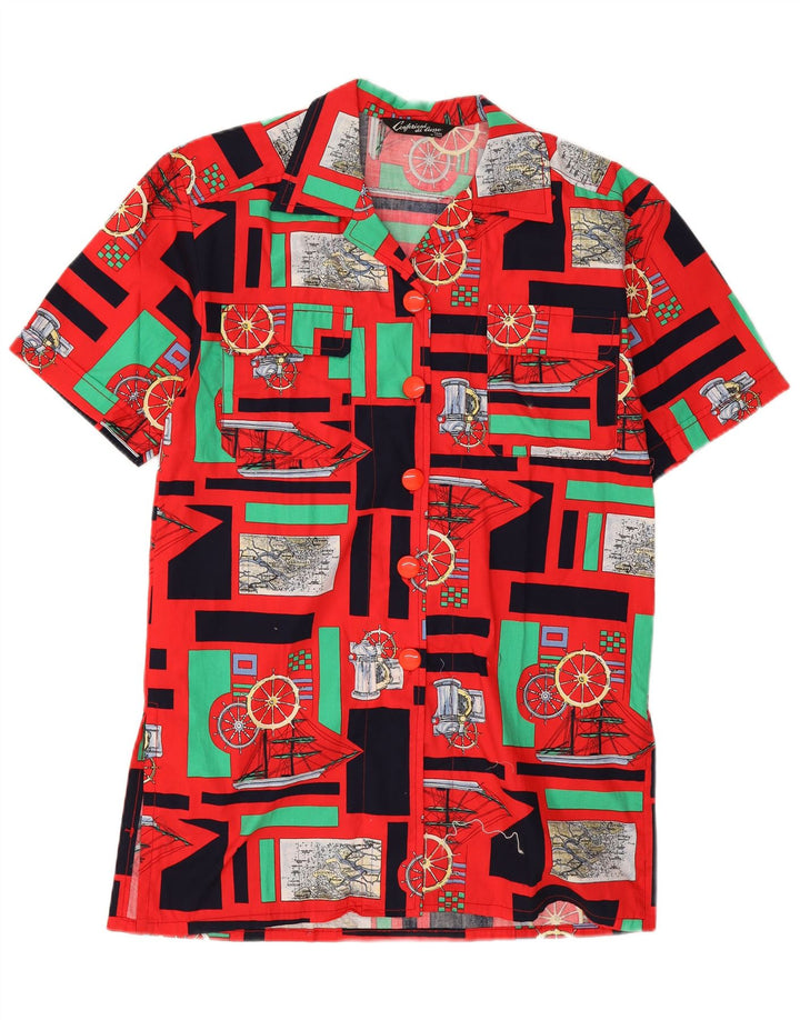 Confezioni Di Lusso Abito chemisier grafico da donna UK 12 Patchwork rosso medio