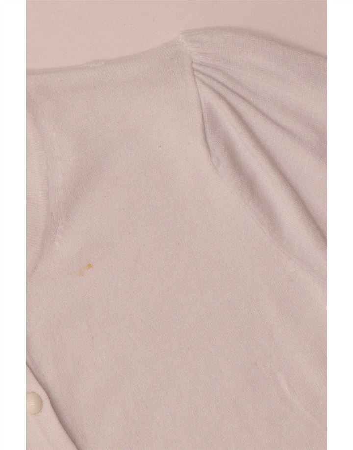 Maglione cardigan da donna Marks & Spencer UK 12 Viscosa bianca media