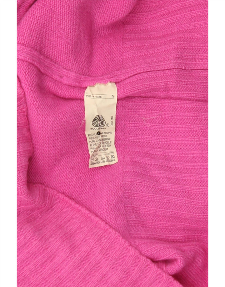 BENETTON Womens Oversized V-Neck Jumper Sweater UK 10 Small Pink Vintage Benetton and Second-Hand Benetton from Messina Hembry 