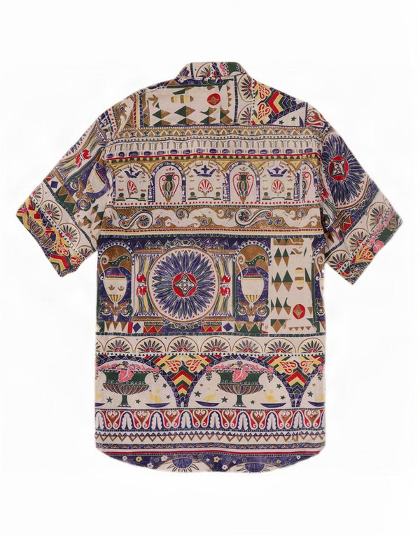 Conte Massimo Camicia a maniche corte da uomo media multicolore geometrica
