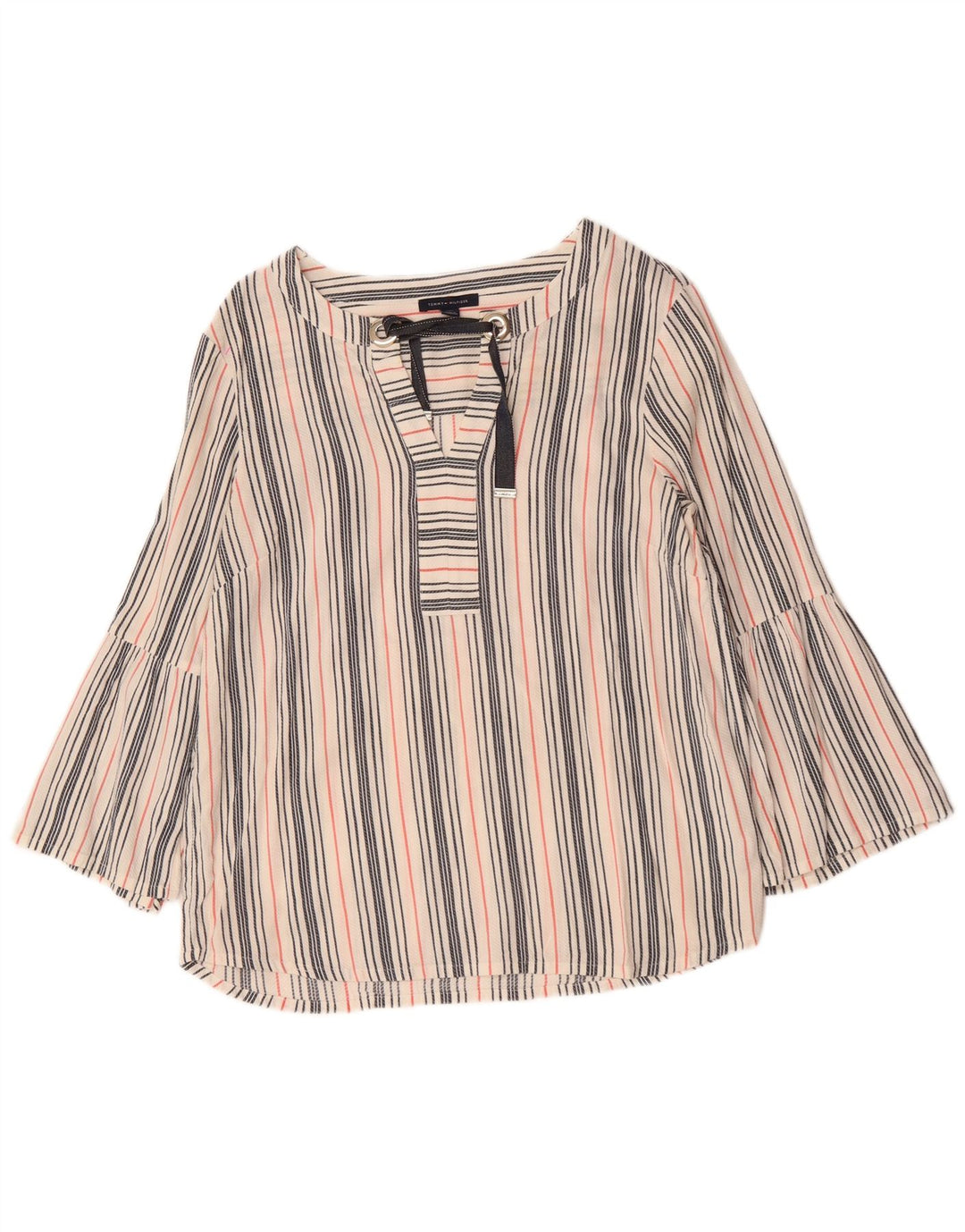 TOMMY HILFIGER Camicetta da donna Top UK 16 Grande a righe multicolore