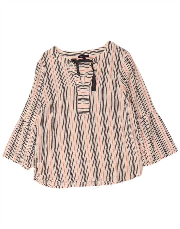 TOMMY HILFIGER Camicetta da donna Top UK 16 Grande a righe multicolore