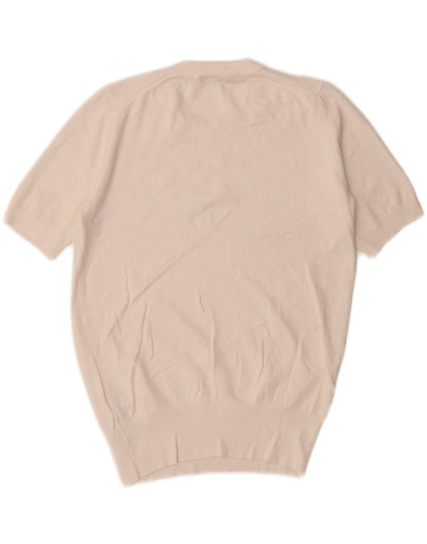 Maglione girocollo a maniche corte da donna Zara UK 14 bianco medio