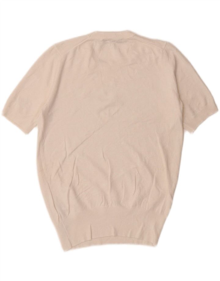 Maglione girocollo a maniche corte da donna Zara UK 14 bianco medio