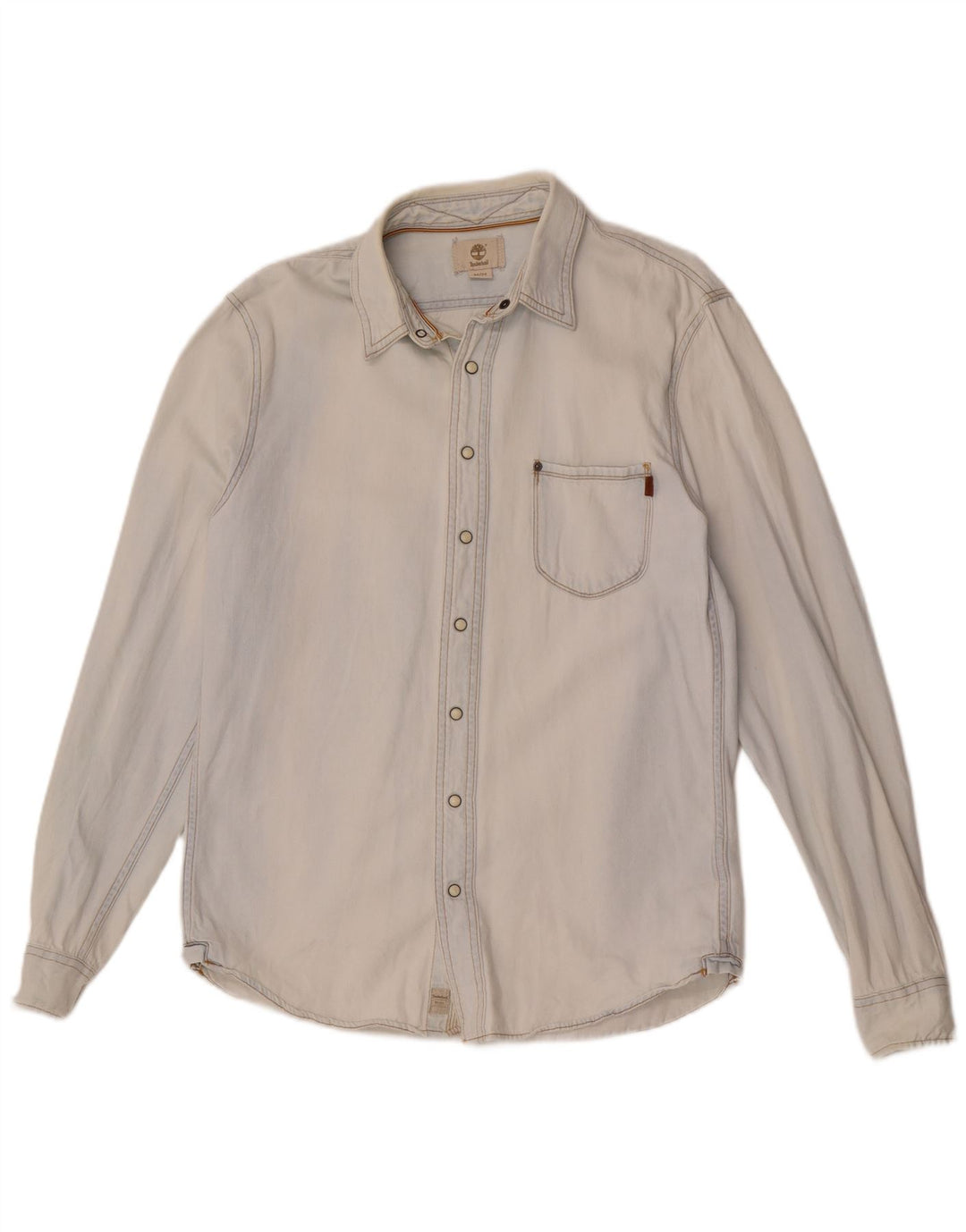 Camicia in denim slim fit da uomo Timberland in cotone blu medio