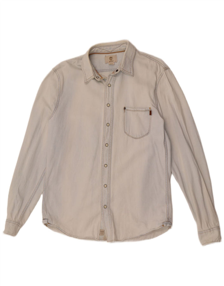 Camicia in denim slim fit da uomo Timberland in cotone blu medio