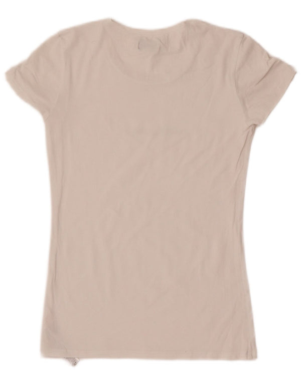 T-shirt grafica da donna Emporio Armani Top UK 6 XS cotone bianco
