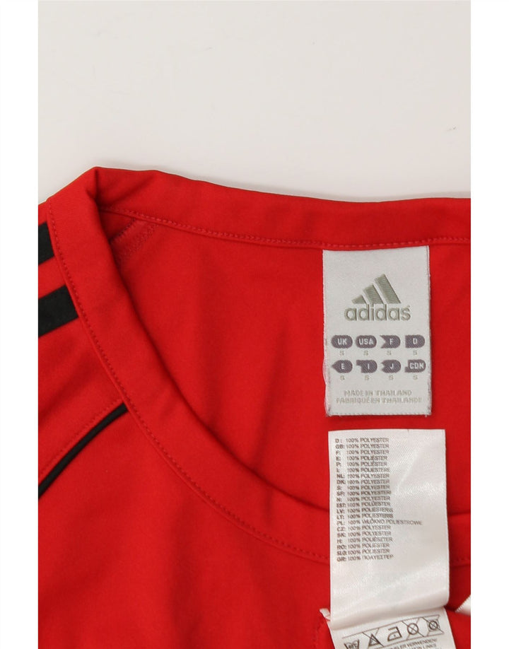 ADIDAS Mens AC Milan Graphic T-Shirt Top Small Red Polyester Vintage Adidas and Second-Hand Adidas from Messina Hembry 