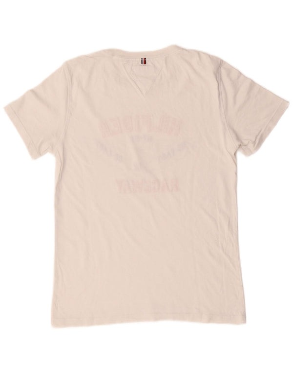 T-shirt grafica per ragazzi Tommy Hilfiger Top 14-15 anni in cotone bianco