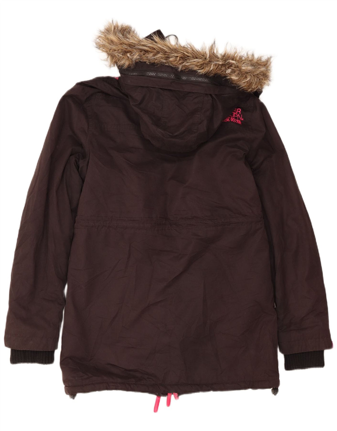 Giacca parka con cappuccio da donna Superdry Windcheater UK 14 media nera