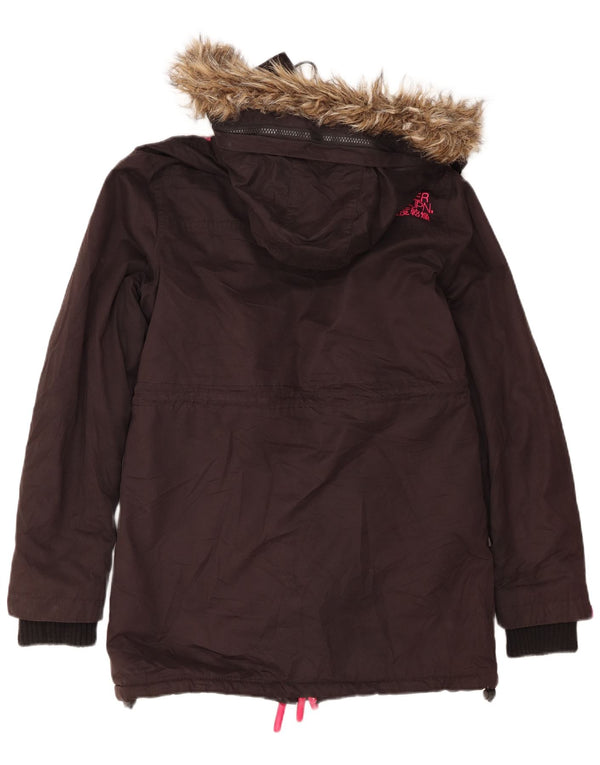 Giacca parka con cappuccio da donna Superdry Windcheater UK 14 media nera