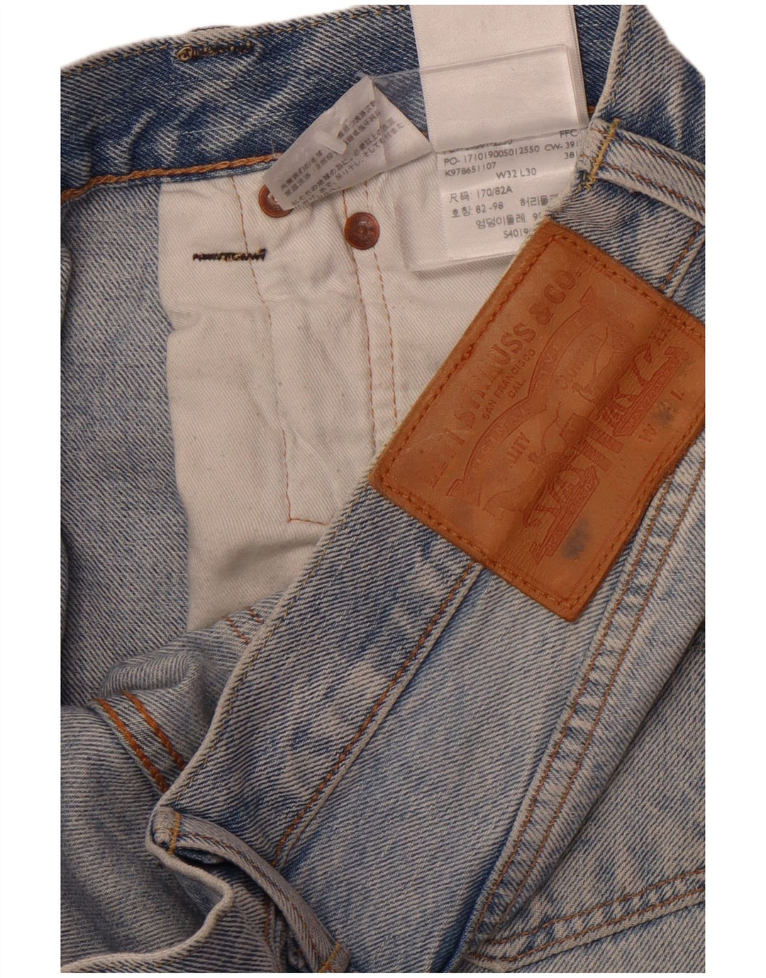 LEVI'S Jeans dritti da uomo 501 W32 L30 cotone blu