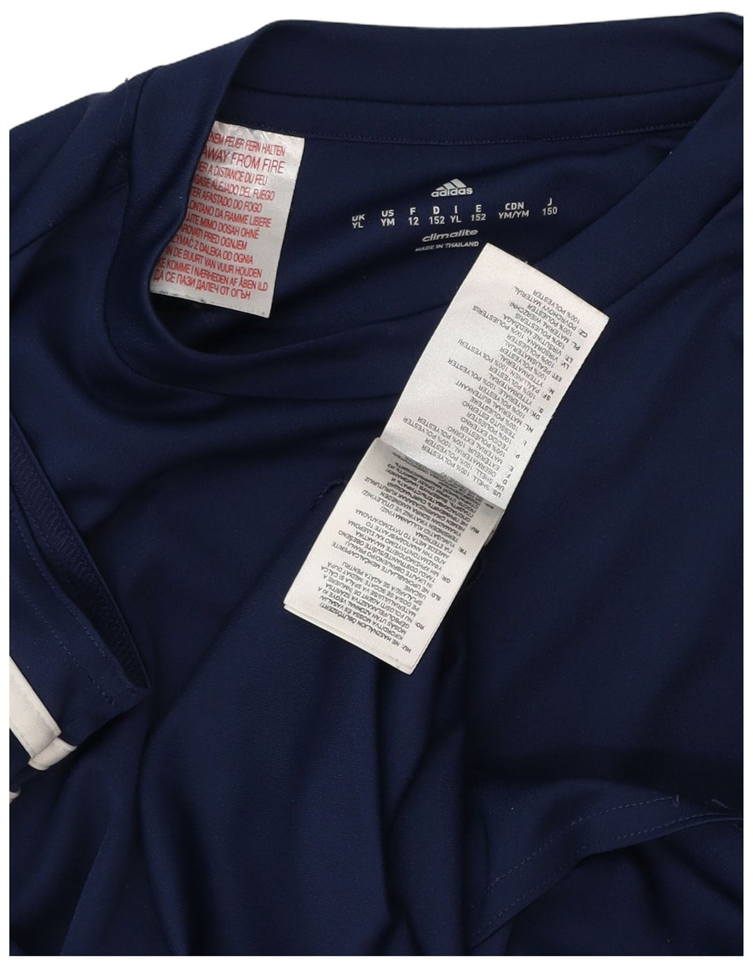 Maglietta Adidas Climalite da ragazzo, 11-12 anni, grande, in poliestere blu navy