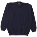 Maglione maglione girocollo da uomo vintage EU 52 grande poliacrilico blu navy