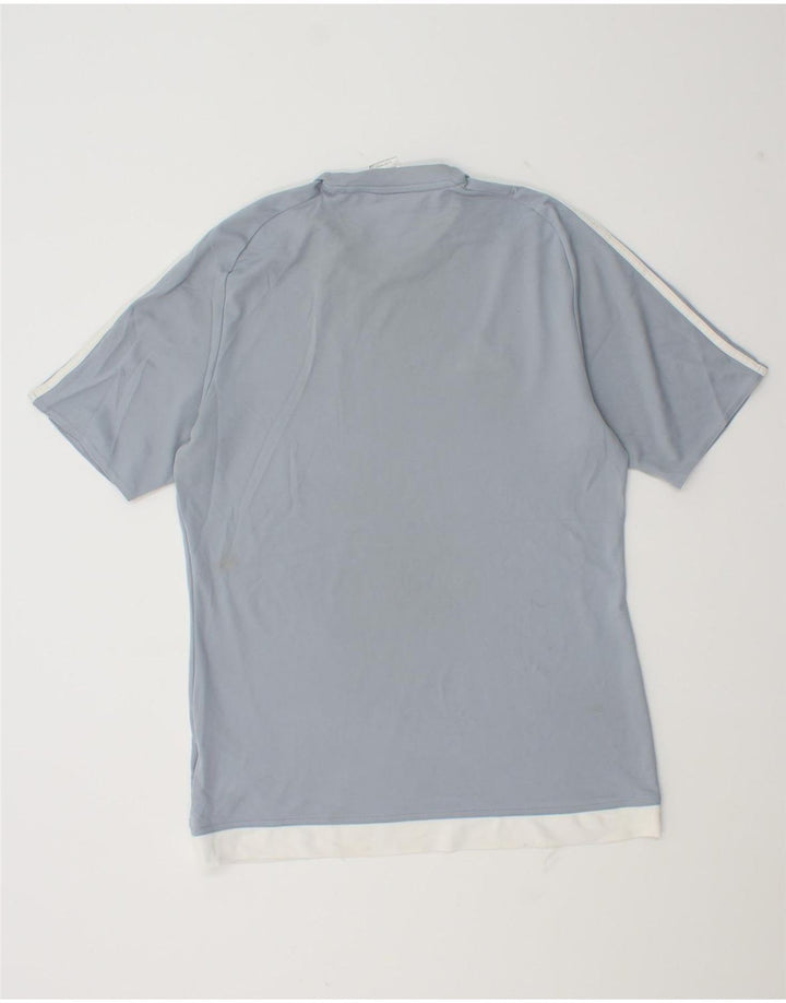T-shirt Adidas Climalite da uomo Top in poliestere color block blu medio