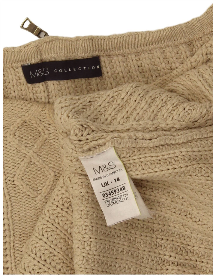 Maglione maglione oversize con scollo a barca da donna Marks & Spencer UK 14 Large Beige