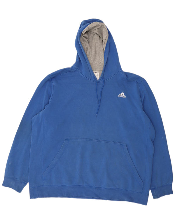 Felpa con cappuccio da uomo Adidas 2XL cotone blu