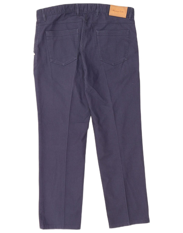 Pantaloni chino da uomo Massimo Dutti EU 42 Large W32 L28 Blu navy maculato