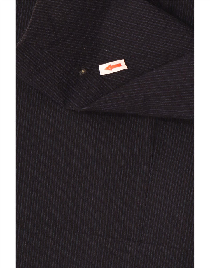Giacca blazer da uomo a 2 bottoni Zara UK 40 grande gessato blu navy