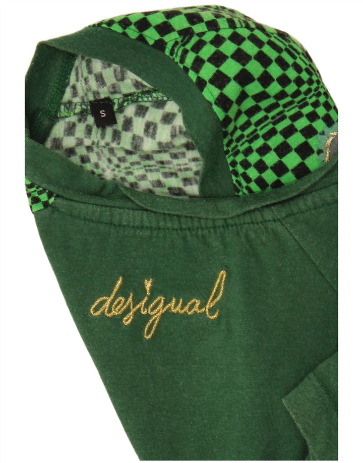 DESIGUAL T-shirt grafica da donna Top UK 8 Small Green Floral