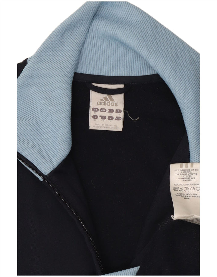 Giacca da tuta da donna Adidas UK 12 Medium Blu Navy Colourblock