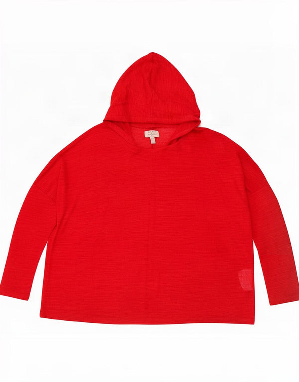 Zara Womens Oversized See Through Boat Neck Jumper Sweater UK 14 Medium Red
