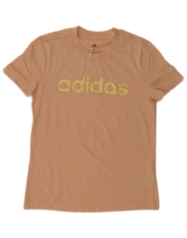 Maglietta grafica da donna Adidas Top UK 8/10 piccola Beige