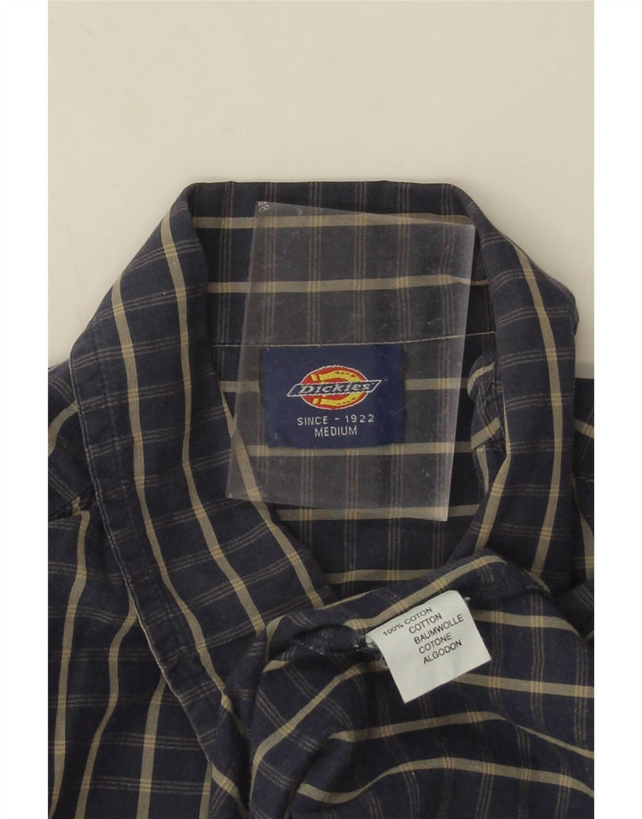 Dickies Camicia a maniche corte da uomo in cotone a quadri blu navy medio