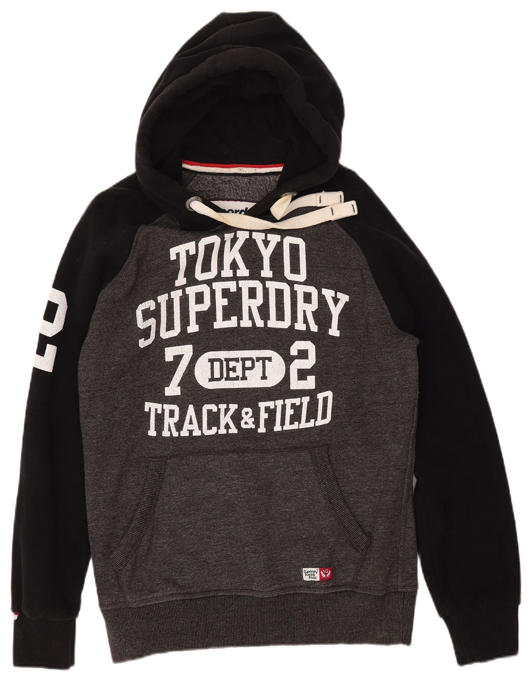 Felpa con cappuccio grafica da uomo SUPERDRY per atletica leggera, grande, color grigio