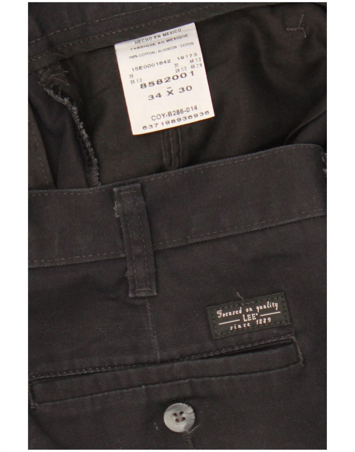 Pantaloni chino dritti da uomo LEE W34 L30 in cotone nero