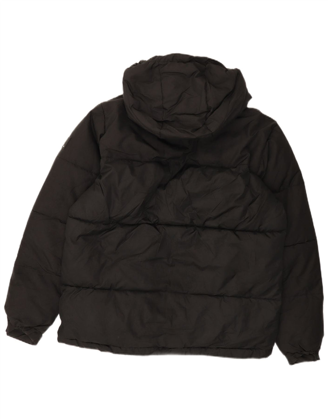 Giacca imbottita ampia con cappuccio ZARA da uomo UK 36 piccola poliestere nero