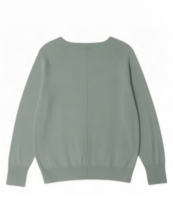 Maglione Zara da donna con scollo a barca UK 14 grande viscosa turchese