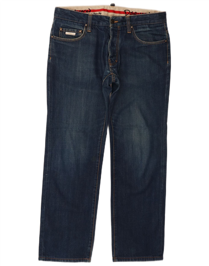 Jeans dritti da uomo Dsquared2 IT 48 medio W34 L29 cotone blu