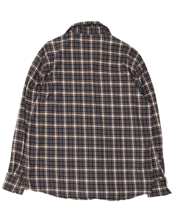 Camicia da uomo in flanella vestibilità regolare Sea Barrier XL in cotone scozzese nero