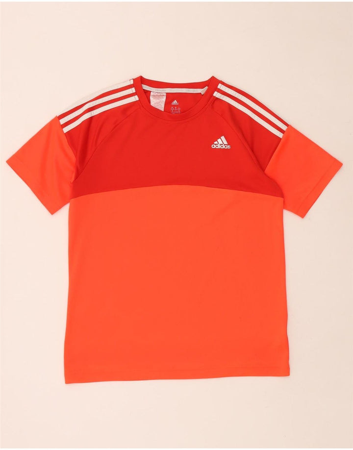 T-shirt ADIDAS da ragazzo Climalite 15-16 anni in poliestere color block arancione