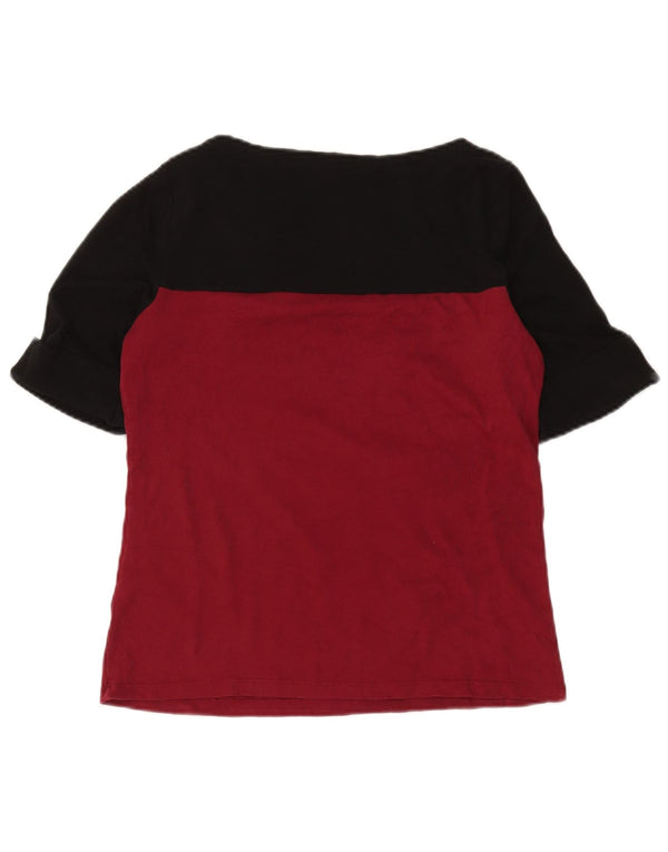 T-shirt da donna Ralph Lauren Top UK 18 XL Cotone color block bordeaux