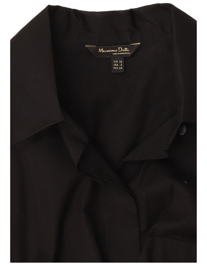 Camicia oversize a maniche corte da donna Massimo Dutti EU 34 2XS Nera