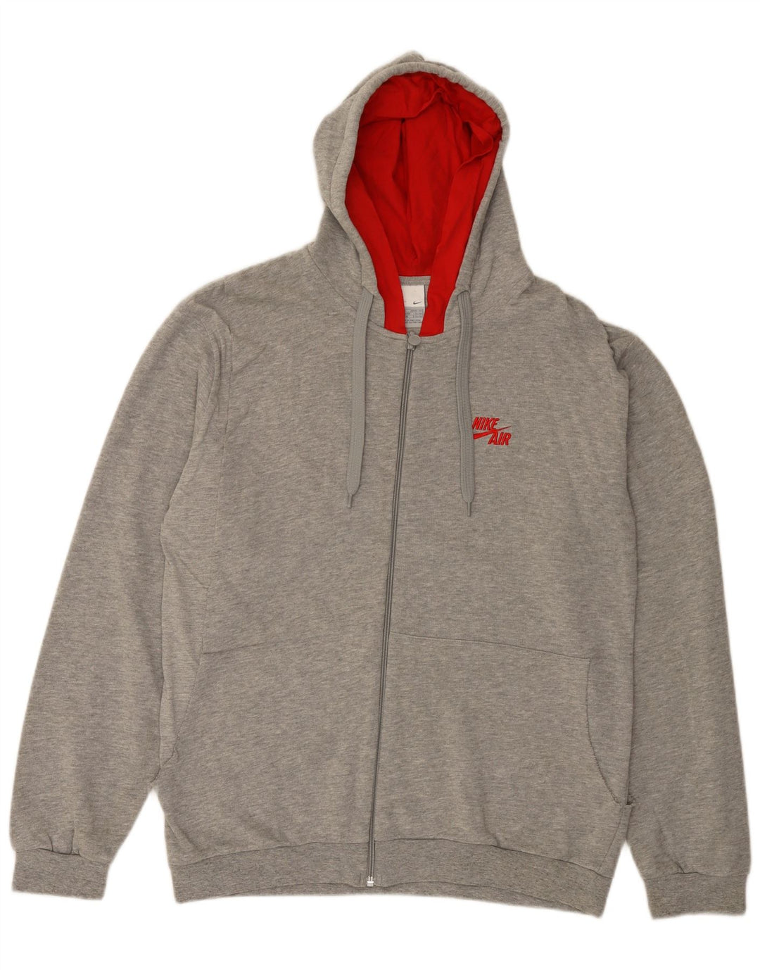 Felpa con cappuccio e zip Nike da uomo, grande, in cotone grigio