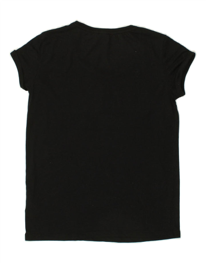 ADIDAS Womens Graphic T-Shirt Top UK 8 Small Black Polyester Vintage Adidas and Second-Hand Adidas from Messina Hembry 