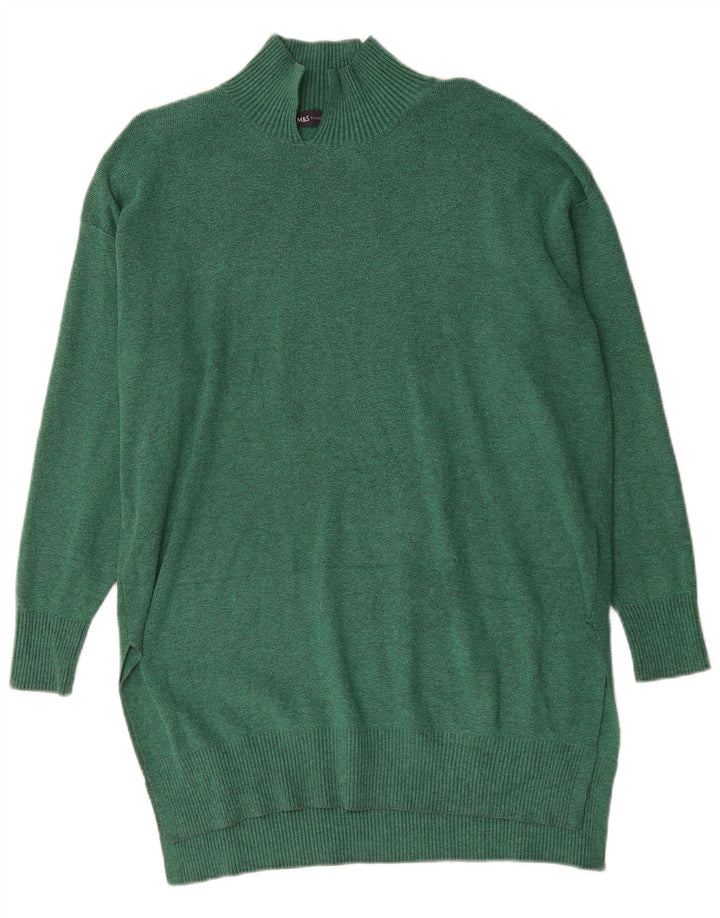Abito maglione oversize da donna Marks & Spencer UK 16 grande viscosa verde