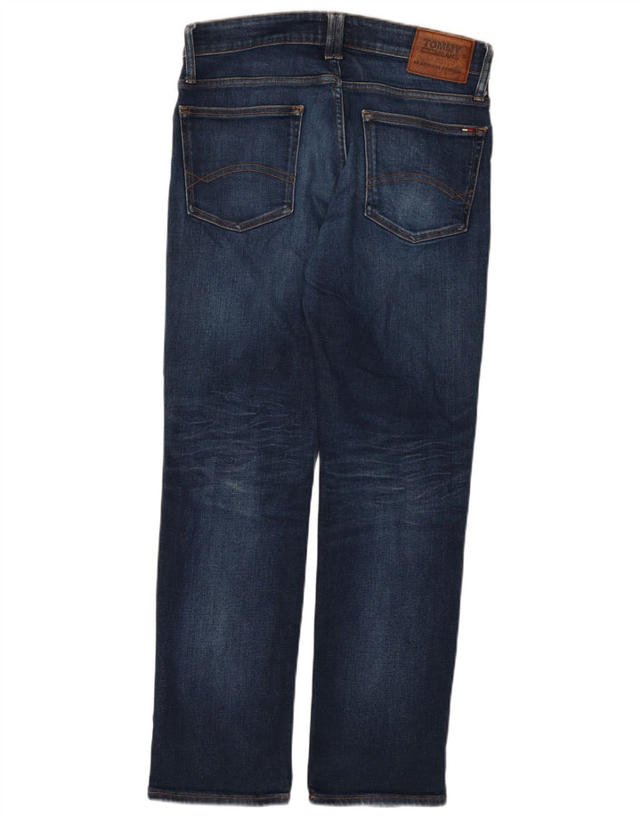 Jeans dritti da uomo Tommy Hilfiger W32 L30 cotone blu navy