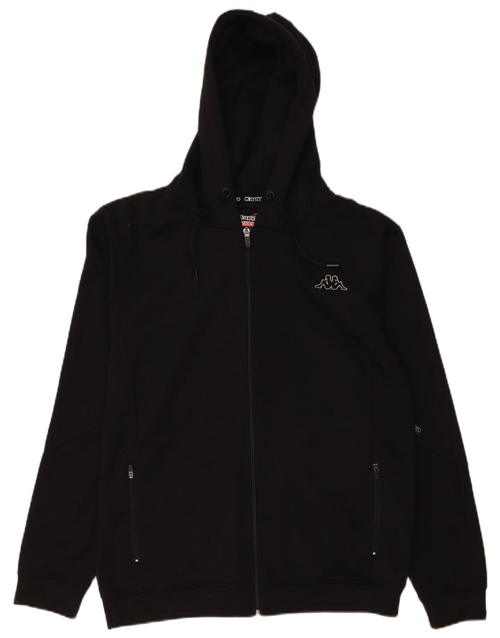 Maglione con cappuccio e zip grafica da uomo Kappa grande nero in poliestere