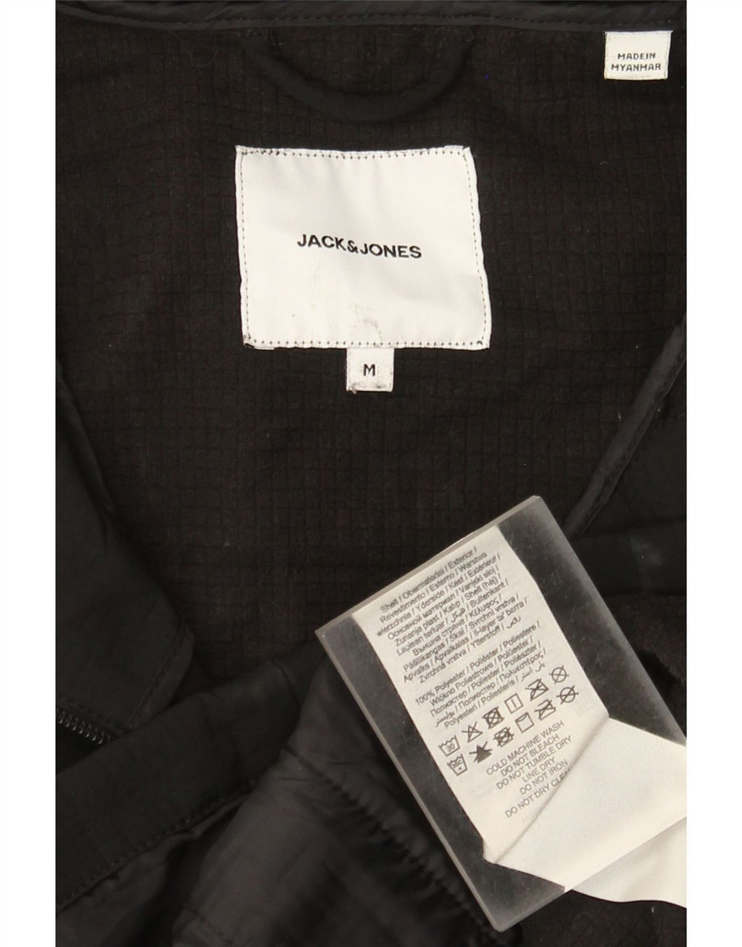 Giacca a vento con cappuccio da uomo Jack & Jones UK 38 poliestere nero medio