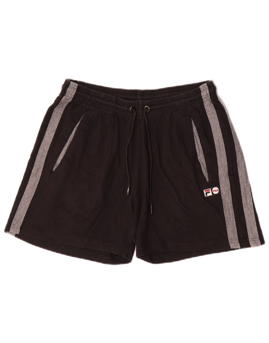 Pantaloncini sportivi da uomo Fila, cotone color block medio nero